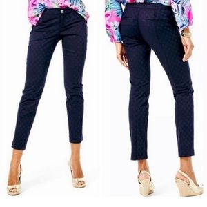 Lilly Pulitzer Navy Textured Skinny Pant